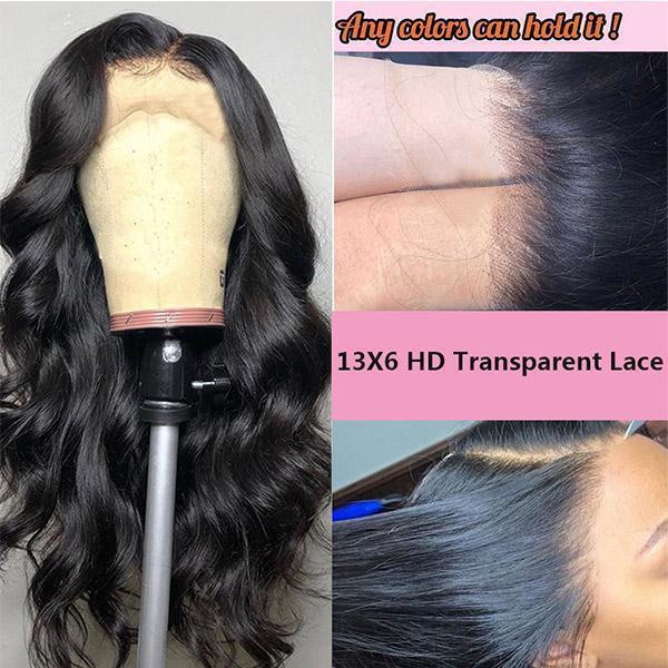 Modern Show Brazilian Body Wave 13×6 Transparent Lace Front Wigs Remy Human Hair For Women