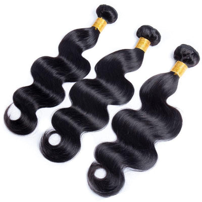 10A Mink Brazilian Virgin Hair Body Wave 3 Bundles Unprocessed Remy Human Hair Weave Extensions-high ponytail show