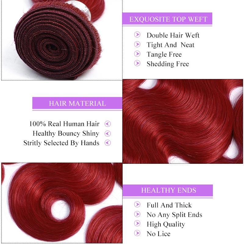 Modern Show Long Wavy Colored Hair Bundles 1pcs Brazilian Body Wave Human Hair Weave Blue/Neon Green/Red/Burgundy/Purple/Pink Color Hair Weft