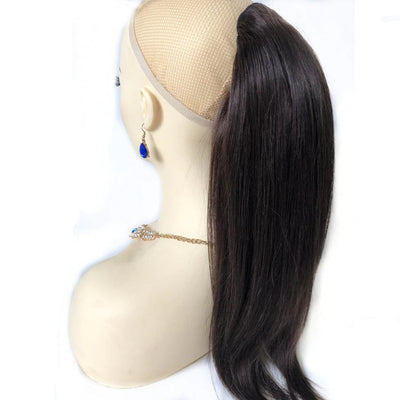 Modern Show #2 Silky Straight Drawstring Ponytail Brown Color Human Hair Clip In Ponytail Hair Extensions Quick Hairstyle