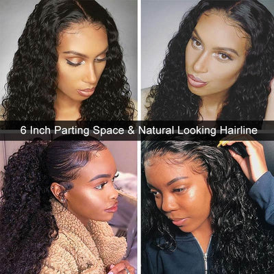 150 Density Malaysian Curly Remy Human Hair Wigs 13x6 Transparent Lace Front Wigs With Baby Hair