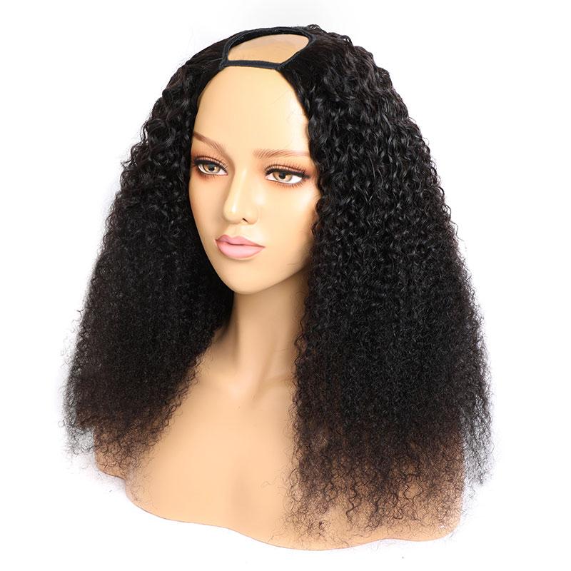 Modern Show U Part Wig | Brazilian Jerry Curly Human Hair Wigs U Part Clip In Wigs 150% Density Virgin Remy Hair Wigs