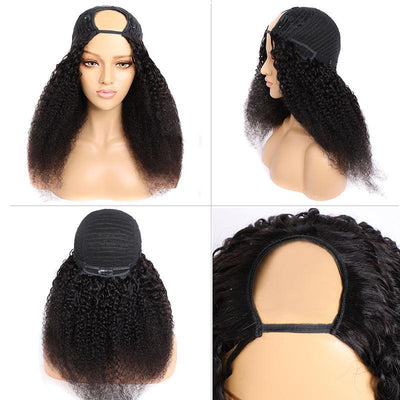 Modern Show U Part Wig | Brazilian Jerry Curly Human Hair Wigs U Part Clip In Wigs 150% Density Virgin Remy Hair Wigs