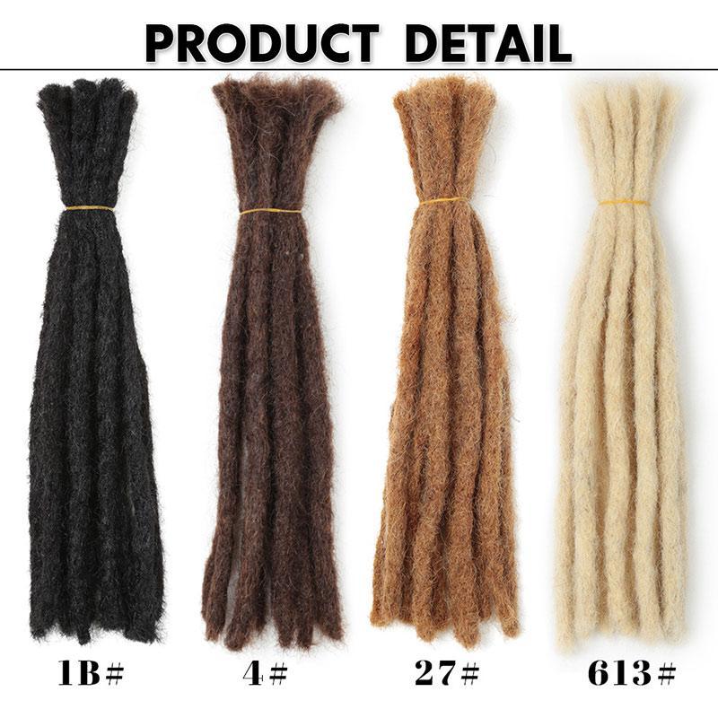 Modern Show Crochet Hair Extensions Handmade Dreadlock Braiding Dreadlocks 100% Human Hair Faux Locs 8-20 Inch 10 Strands One Bag