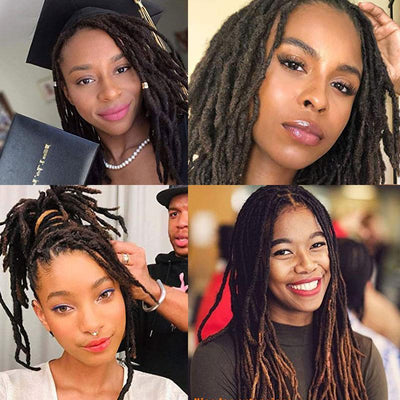 Modern Show Crochet Hair Extensions Handmade Dreadlock Braiding Dreadlocks 100% Human Hair Faux Locs 8-20 Inch 10 Strands One Bag