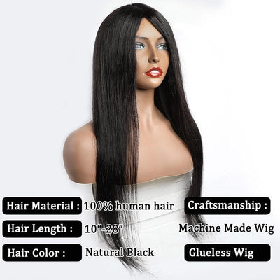 Modern Show Mink Brazilian Straight Remy Human Hair Wig Glueless Full Machine Made Wig