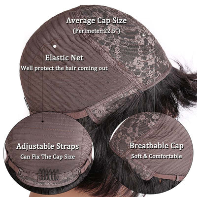 Modern Show Short Glueless Bob Wig With Bangs Brazilian Straight Human Hair Wigs