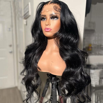 Modern Show High Density 13x6 Transparent Lace Front Wigs Black Body Wave Human Hair HD Lace Wig For Women
