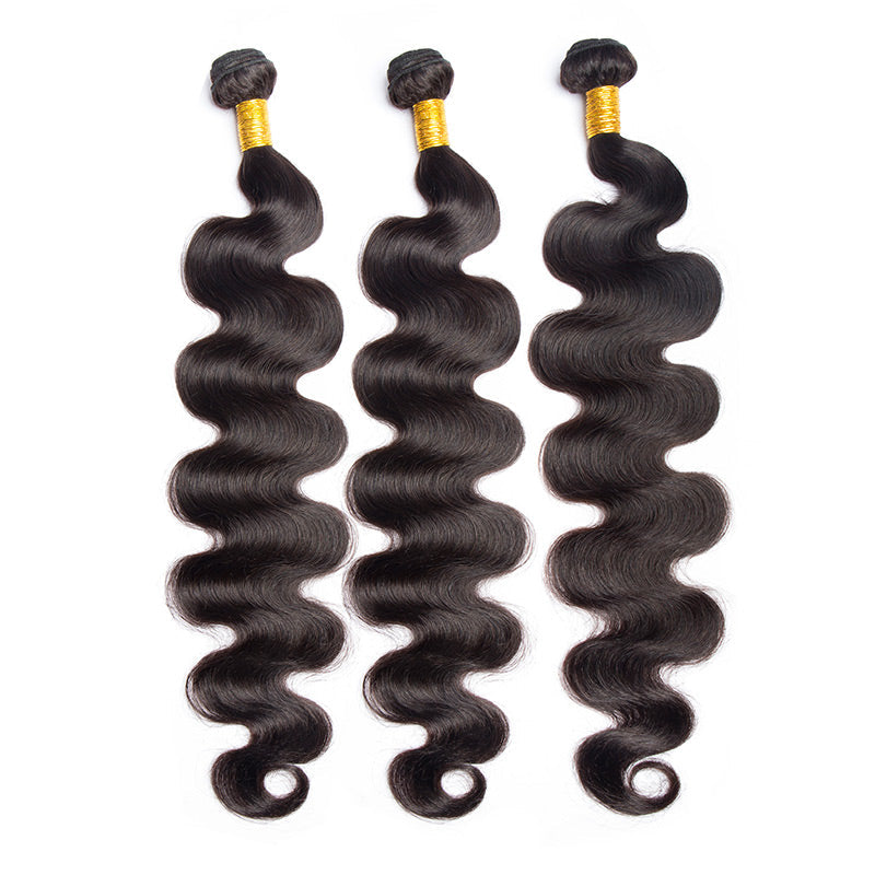 Modern Show Long Black Body Wave Remy Human Hair Weave 3 Bundles 28-40 Inch