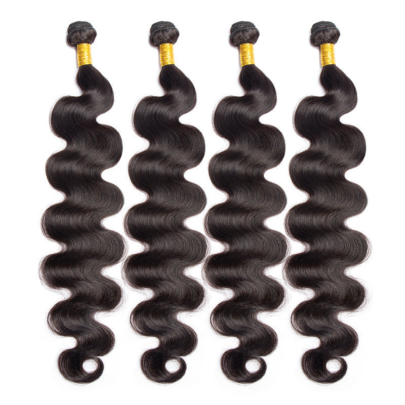 Modern Show Long Black Body Wave Hair 4 Bundles Remy Human Hair Weave 28-40 Inch
