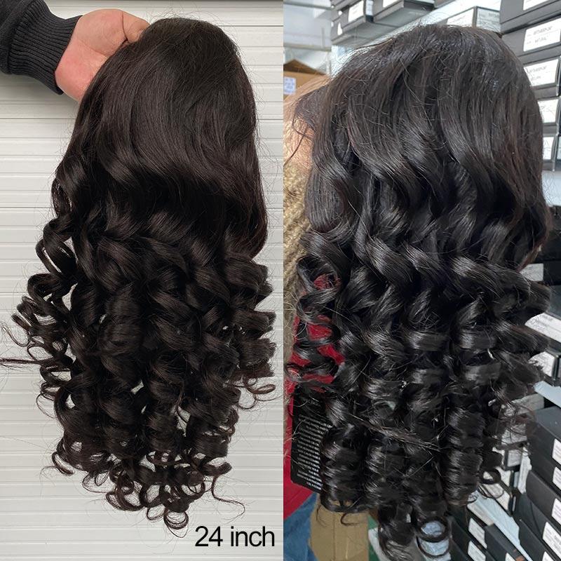 Modern Show 30 inch Long 4x4 Lace Closure Wig Brazilian Loose Wave Human Hair Wigs Pre Plucked With Baby Hair