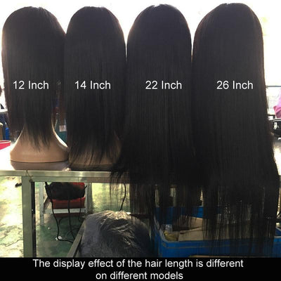 Modern Show Glueless Straight Human Hair Wigs With Bangs 10-16 Inch Bob Lob 18-28 Inch Long Brazilian Remy Hair Wig