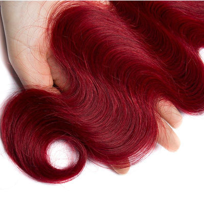 Modern Show 1B/Burgundy Ombre Color Hair Bundles Body Wave Human Hair Brazilian Remy Hair Extensions 4pcs/Lot