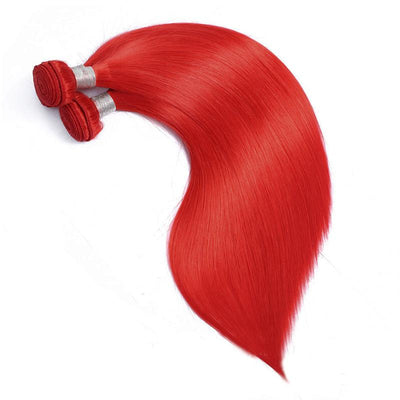 Modern Show Red Colored Hair Bundles Straight Human Hair Brazilian Weave 3Pcs/lot