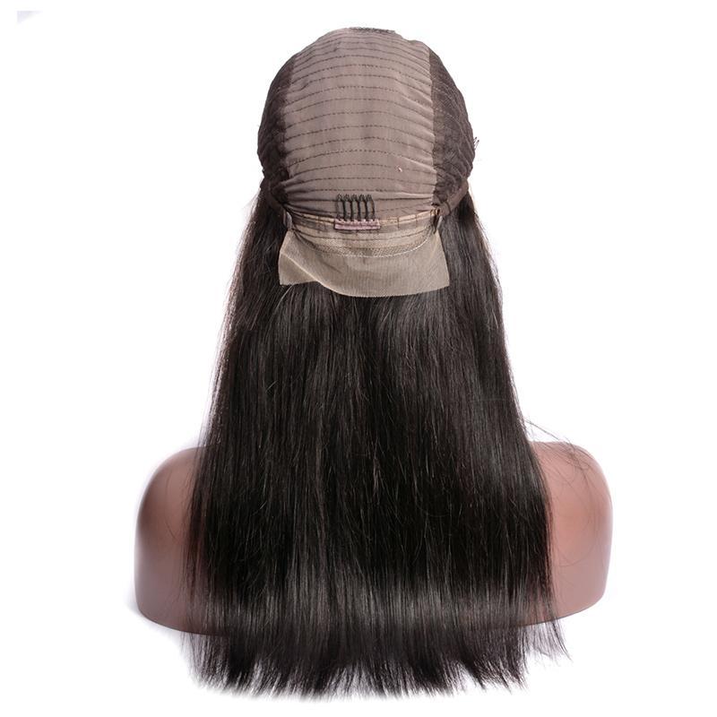 Modern Show Hair 150 Density Transparent Lace Wigs Indian Straight Remy Human Hair 13x6 Lace Front Wigs With Baby Hair-back cap