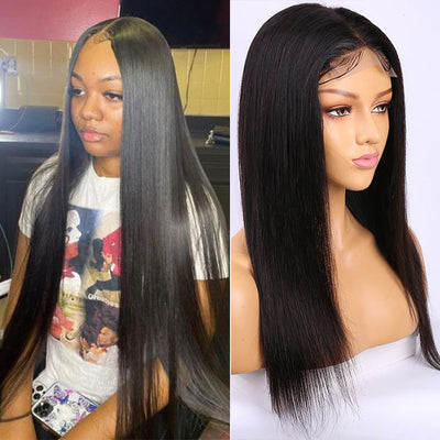 Modern Show 150 Density Real Human Hair Wigs Pre Plucked Transparent Lace Wigs With Baby Hair