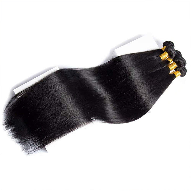 Modern Show 40 Inch Long Black Straight Remy Human Hair Weave 4 Bundles