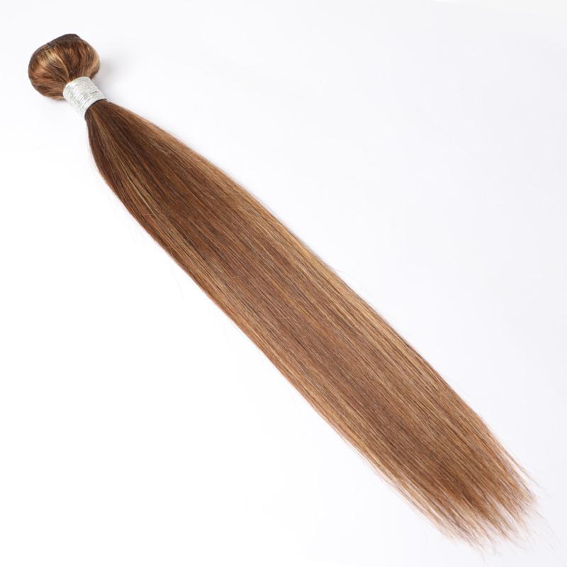 Modern Show Ombre 4/27 Color Blayage Highlight Hair Straight Human Hair Weave 1 Bundle Brazilian Remy Hair Weft