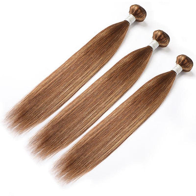Modern Show Ombre 4/27 Color Blayage Highlight Hair Straight Human Hair Weave 1 Bundle Brazilian Remy Hair Weft
