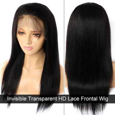 Modern Show 150 Density Transparent HD Lace Front Wig Brazilian Straight Human Hair Wigs With Baby Hair & Pre Plucked Hairline