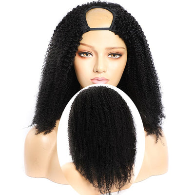 Clearance Sale| Modern Show Glueless U Part Wig 10A Kinky Curly Natural Scalp Human Hair Wigs Without Leave out