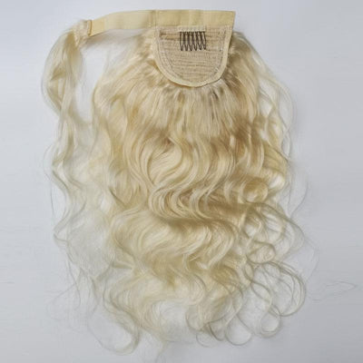 Modern Show #613 Blonde Color Body Wave Hair Velcro Ponytail Wrap Around Clip In Ponytail Human Hair Extensions