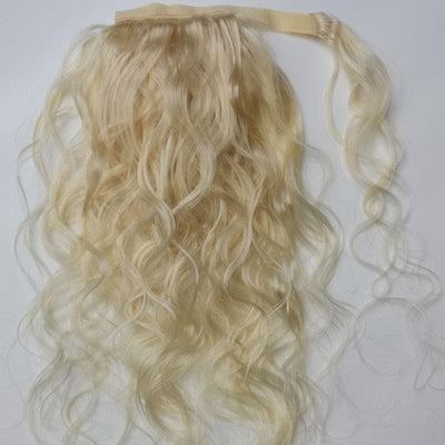 Modern Show #613 Blonde Color Body Wave Hair Velcro Ponytail Wrap Around Clip In Ponytail Human Hair Extensions