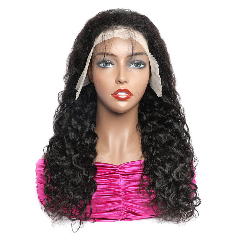 Modern Show Water Wave Pre Plucked 13×6 Transparent Lace Front Wigs Brazilian Human Hair
