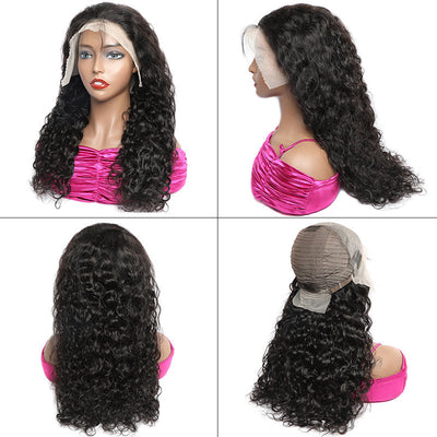 Modern Show Water Wave Pre Plucked 13×6 Transparent Lace Front Wigs Brazilian Human Hair