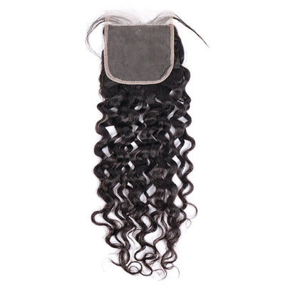 Modern Show Water Wave 5x5 Invisible Swiss Lace Closure Free Part With Baby Hair Remy Human Hair