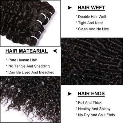 Modern Show 30 Inch Long Brazilian Deep Wave Curly Human Hair Weave 3 Bundles Natural Black Color Jerry Curly Hair Extension