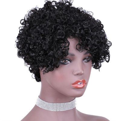 Modern Show Ombre Human Hair Wigs Short Afro Curly 1b/27/99j/Burgundy Color Glueless Machine Made Wig For Women