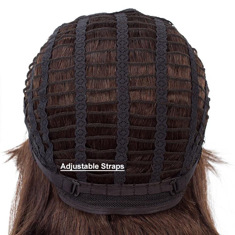 Modern Show Short Glueless Bob Wig With Bangs Brown Color Water Wave Human Hair Wigs For Black Women