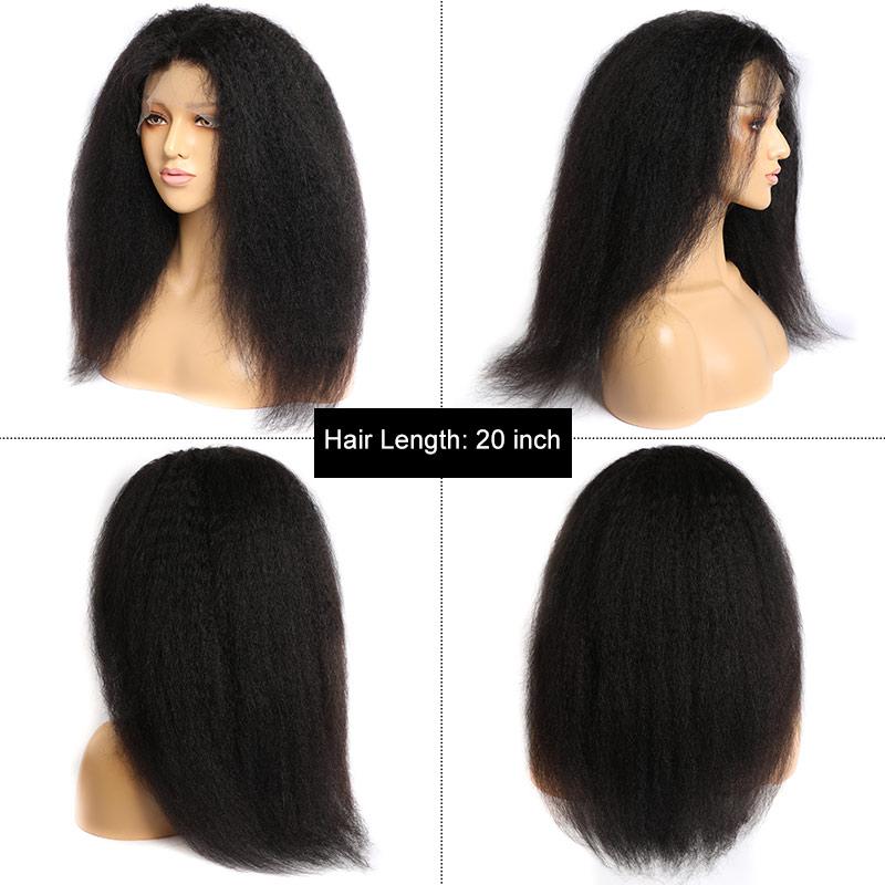 13x4 Transparent Lace Wig Brazilian Human Hair Yaki Straight Pre Plucked Half Lace Front Wigs With Baby Hair