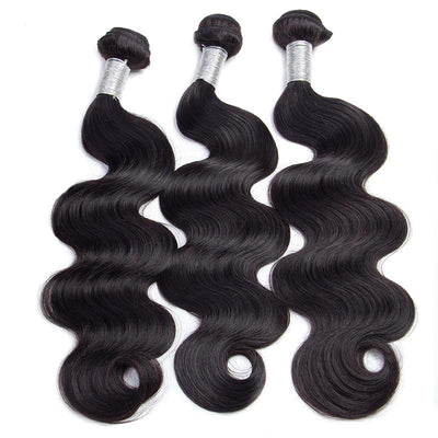 Modern Show Hair Unprocessed Raw Indian Virgin Remy Human Hair Weave Body Wave 3 Bundles With Lace Closure-3 bundles