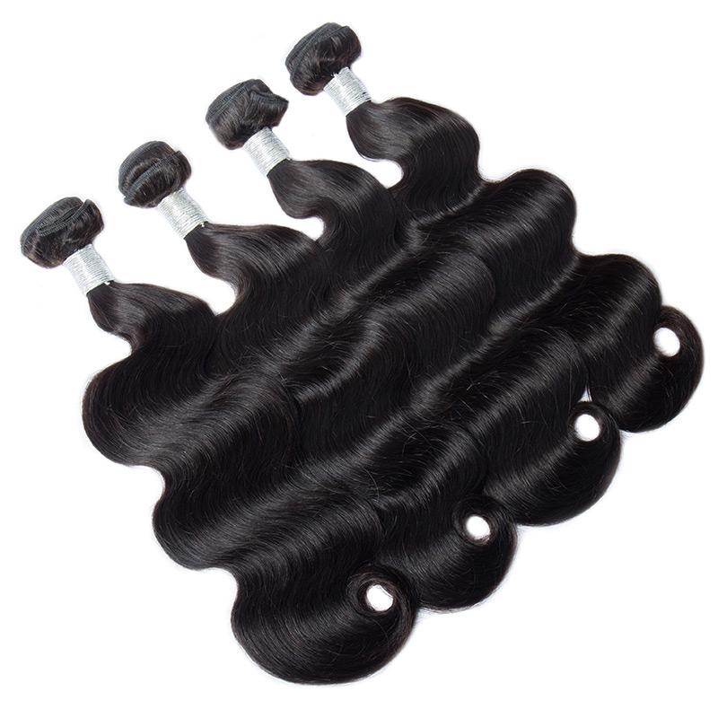 Modern Show 10A Unprocessed Virgin Indian Body Wave Human Hair Weave 4 Bundles Remy Hair Extensions-4 pcs wavy hair extensions