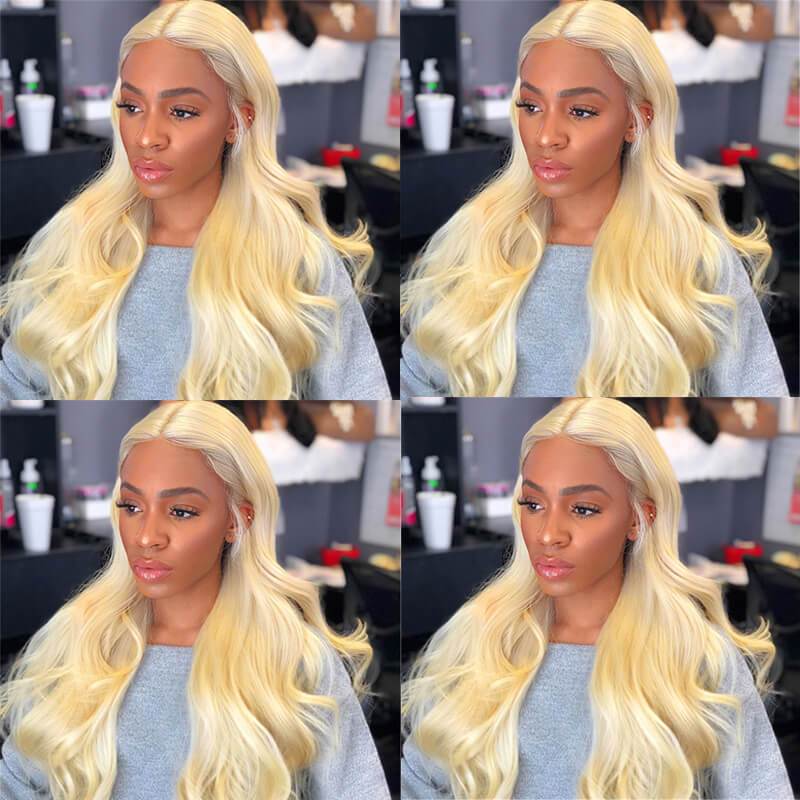 Modern Show Glueless 613 Blonde Wig Body Wave Human Hair 4X4 Lace Closure Wigs For Women