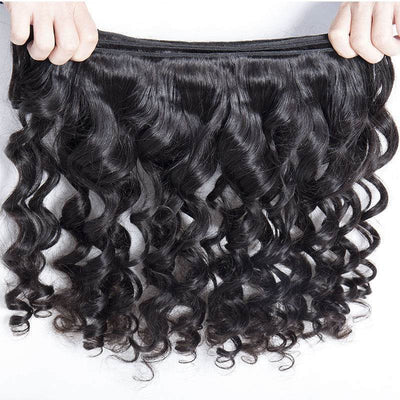 Modern show Raw Indian Virgin Hair Loose Wave 3 Bundles With 4x4 Lace Closure 100% Real Human Hair-hair extensio s