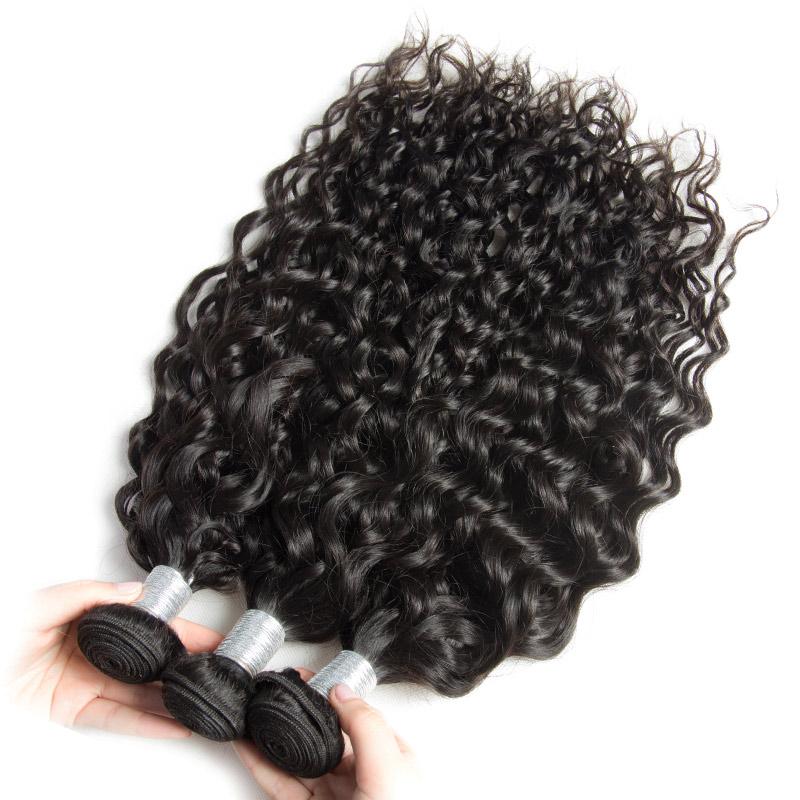 Modern Show Hair 3 Bundles Malaysian Water Wave Virgin Remy Wet And Wavy Human Hair Extensions-3 bundles human hair weave