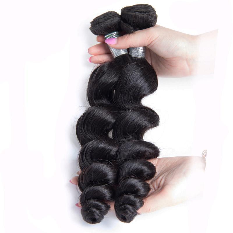 ModernShow Virgin Remy Peruvian Loose Wave Human Hair Extension 1 Bundle Deal-2 bundles