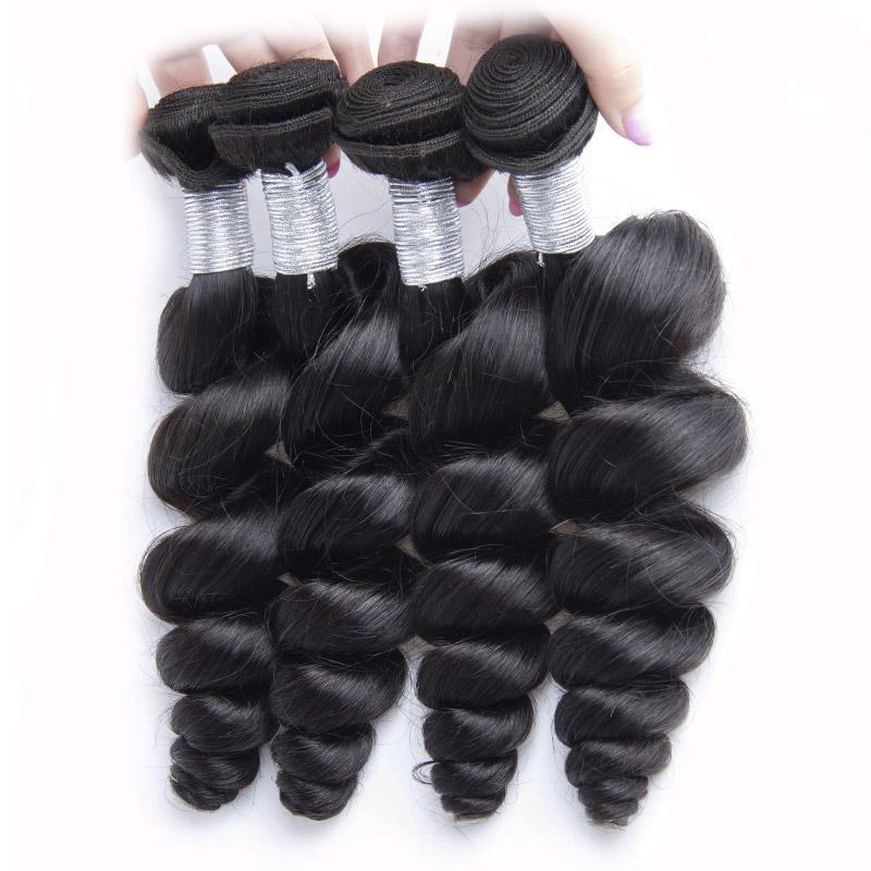 Modern Show Hair 10A 4 Pcs Brazilian Loose Wave Virgin Human Hair Weave Bundles Unprocessed Remy Hair Extensions-4 bundles