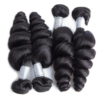 Modern Show 10A Unprocessed Peruvian Loose Wave Virgin Hair 4 Bundles Human Hair Weave Extensions For Sale-4 pcs