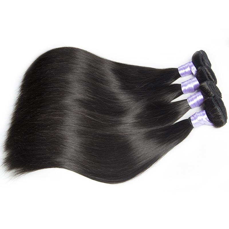 Modern Show Hair 10A Unprocessed Virgin Peruvian Straight Hair Extensions 4 Bundles Remy Human Hair Weave-4 pcs