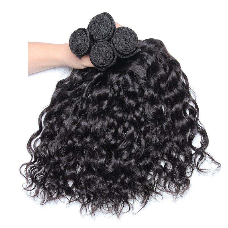 Natrural Black Water Wave Peruvian Remy Wet And Wavy Human Hair