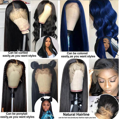 150 Density Brazilian Virgin Remy Straight Human Hair Lace Front Wigs For Black Women On Sale