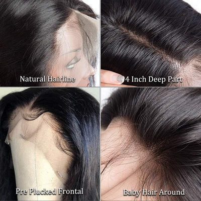 Modern Show Brazilian Straight/Wavy Remy Human Hair Lace Front Wigs For Sale Pre Plucked With Natural Hairline 150 Density-hairline show