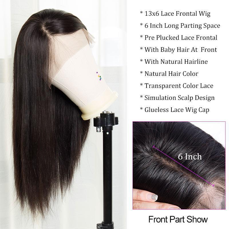 Modern Show Brazilian Straight 13×6 Transparent Lace Front Wigs Remy Human Hair Wigs With Baby Hair & Pre Plucked