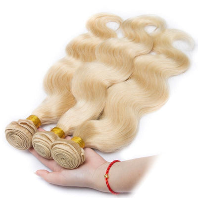 Modern Show 613 Blonde Bundles With Closure Brazilian Body Wave Human Hair Weave Bundles With Closure 3 bundles blonde hair weave
