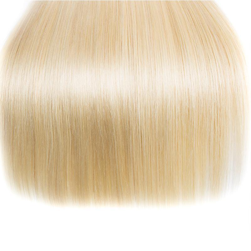 Modern Show #613 Blonde Color Indian Un-remy Human Hair Extensions 4 Bundles Straight Hair ends