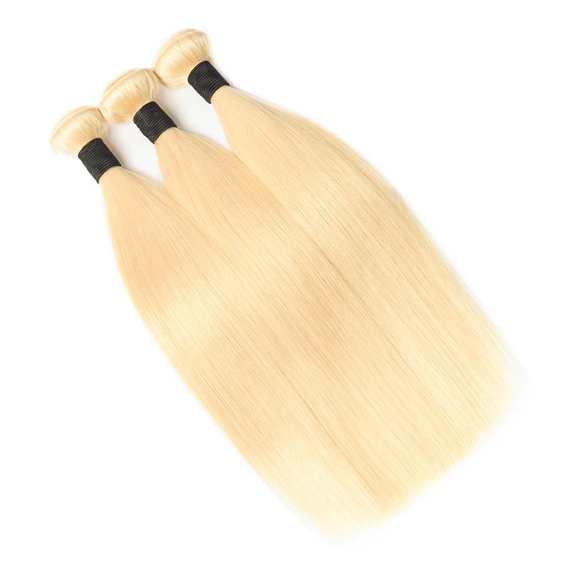 Modern Show 613 Honey Blonde Bundles With Closure Peruvian Straight Human Hair 3 Bundles With Closure-3 pcs blonde bundles